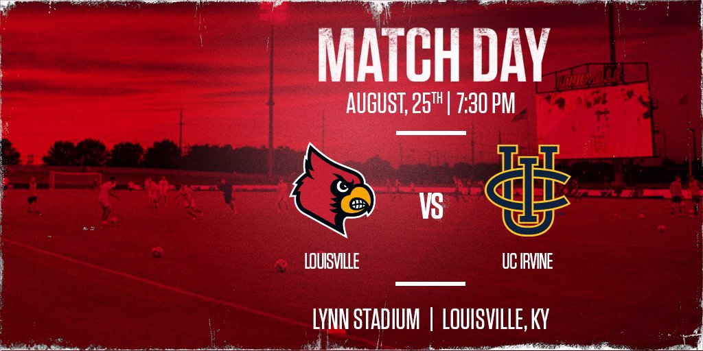 LouisvilleMSOC's tweet photo. After 8 months of quiet, MATCH DAY is finally here! 

⚽️ UC Irvine
⏰ 7:30 PM
📍 Lynn Stadium

#L1C4 https://t.co/ipxmH5vAvz
