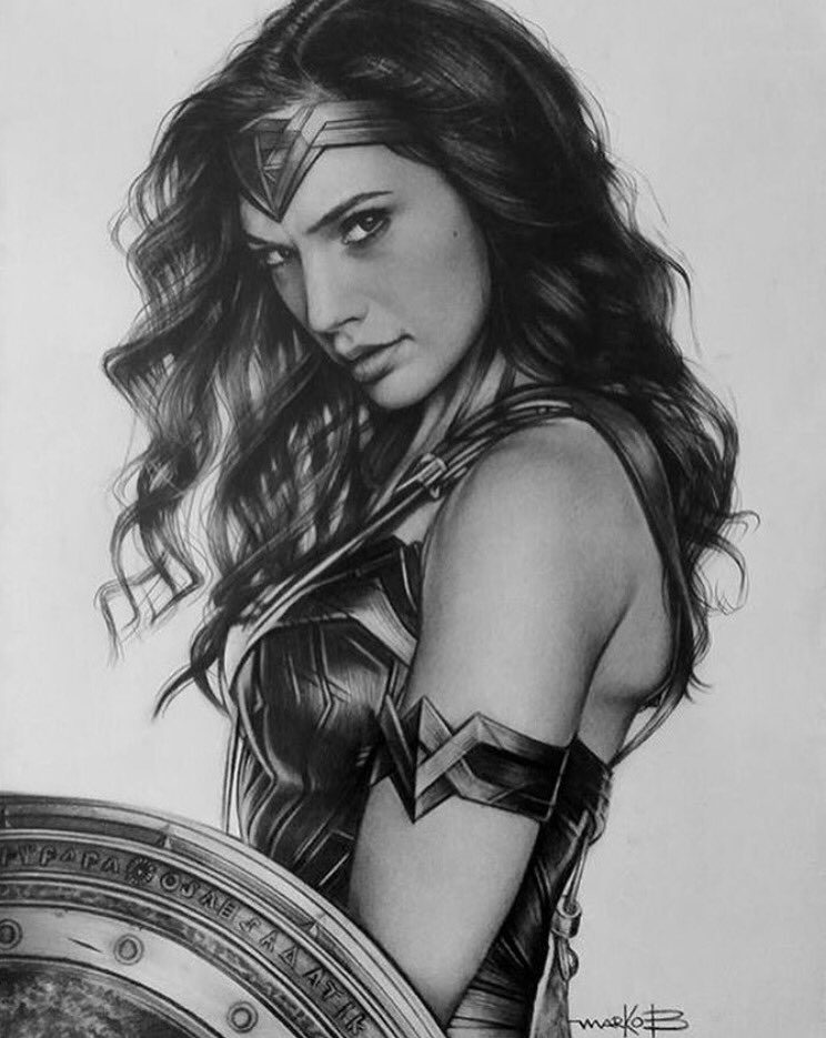 wwfanart's tweet photo. @GalGadot Hope you like this beautiful drawing. Artist is @markobarisicart https://t.co/H1NFTR7ADu