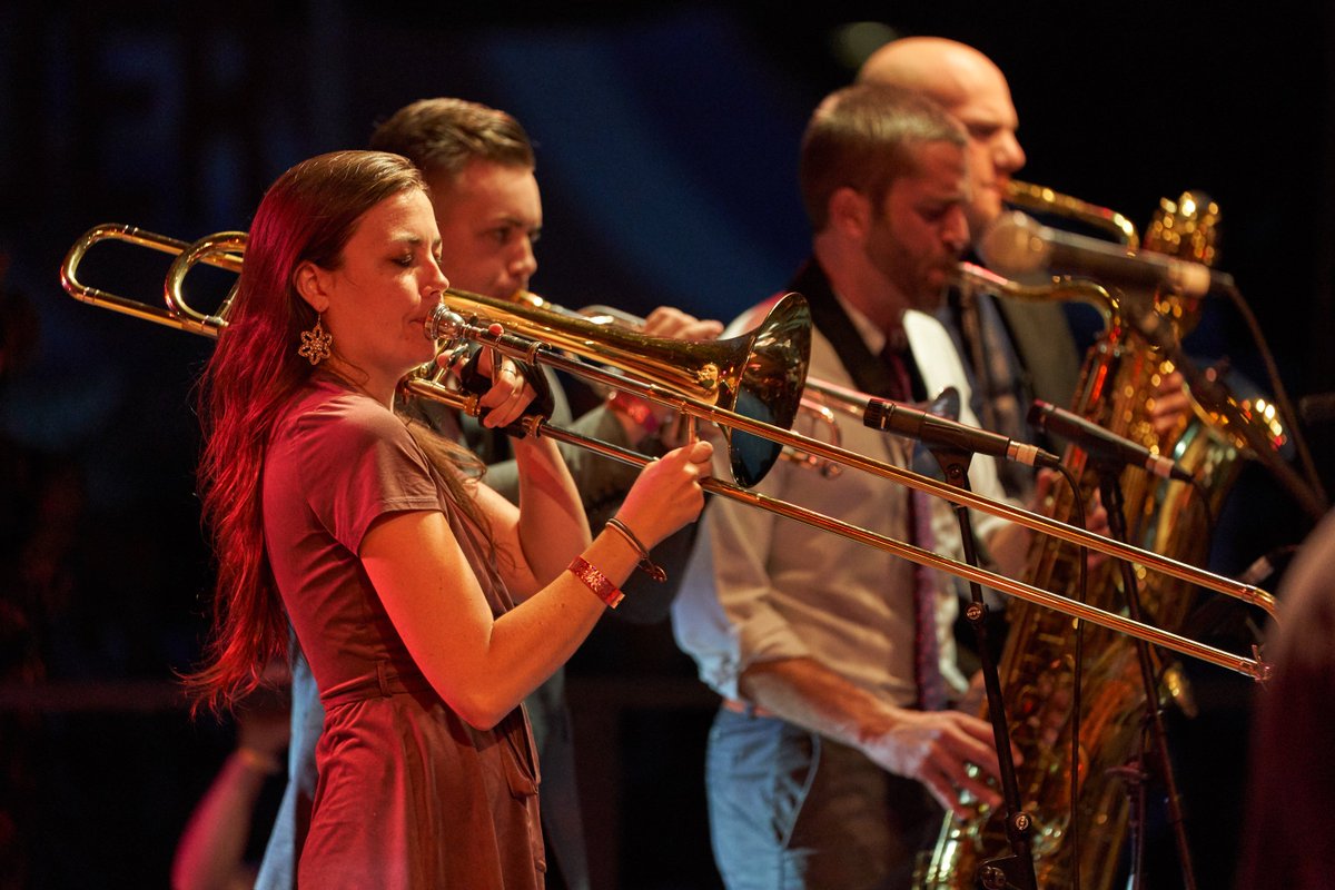 bigmeanbbq's tweet photo. A machine is made of many parts. The BMSM horn section is no exception. Come dance with us 8.26.17! 
#BigMeanBBQ TIX https://t.co/k6spl7uXSH https://t.co/IQIVWr5xIj
