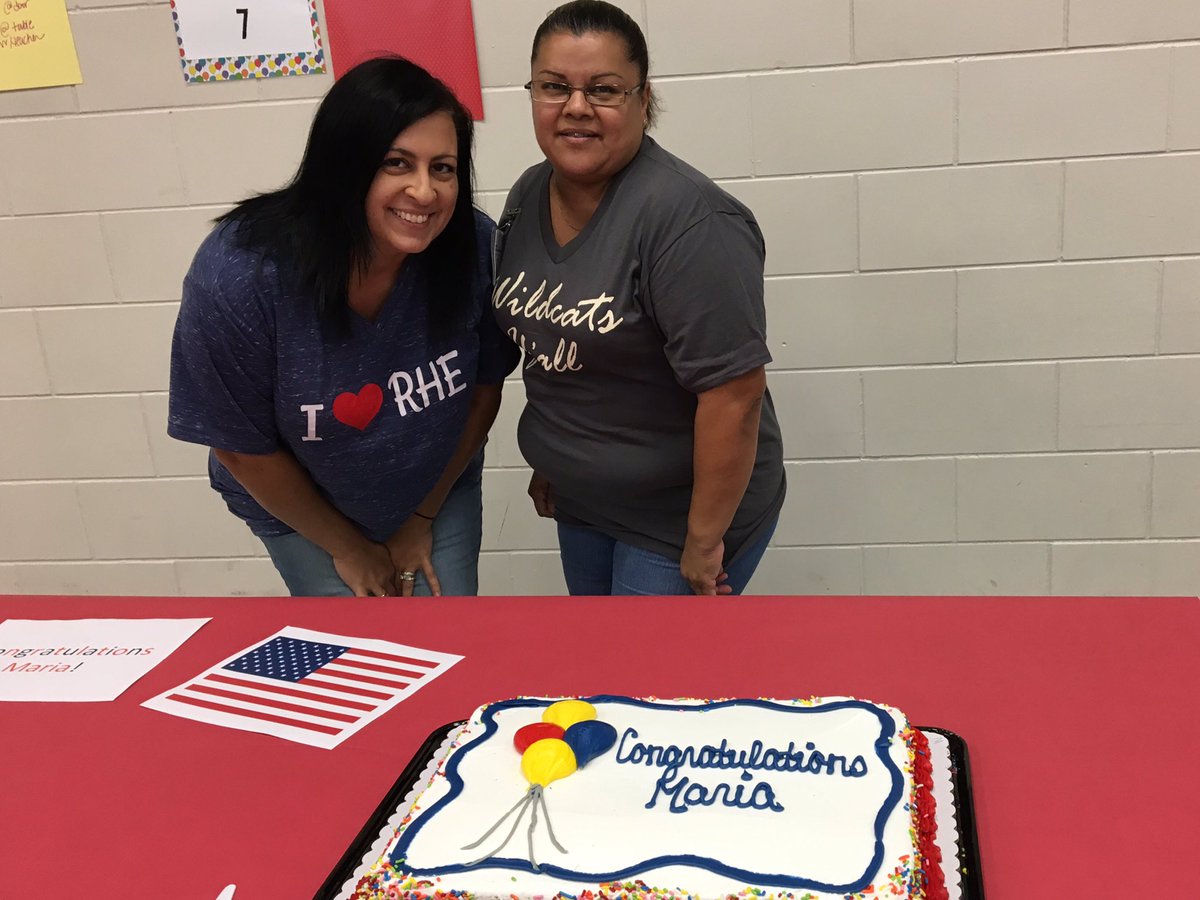 A member of our RHE family obtained her US citizenship! We are so proud of Maria! Celebrating is a great way to end week 1!!! #risdgreatness