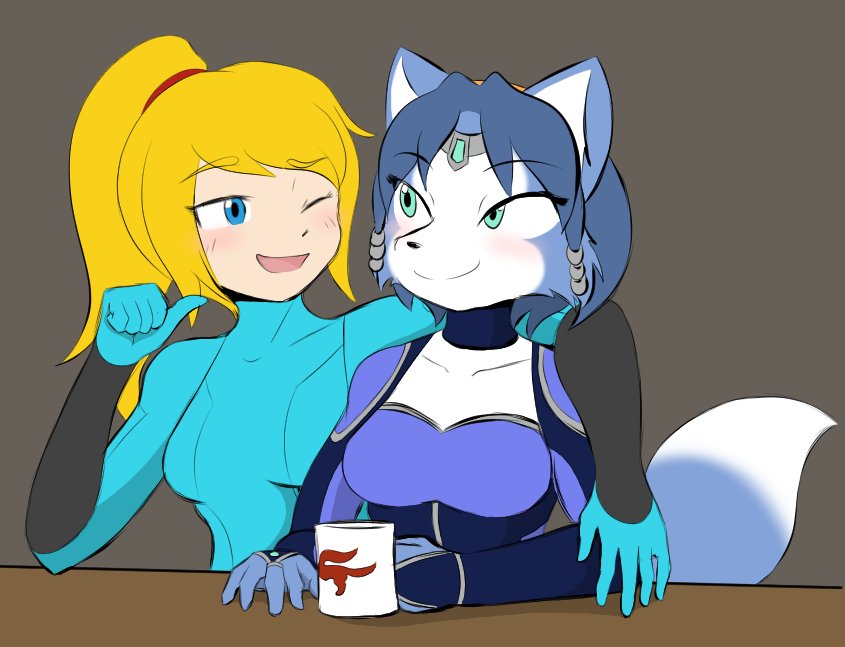 CommanderD_'s tweet photo. Krystal and Samus, Best Friends Forever. #NintendoContestEntry #MetroidFanArt https://t.co/BzGpyX5CR5