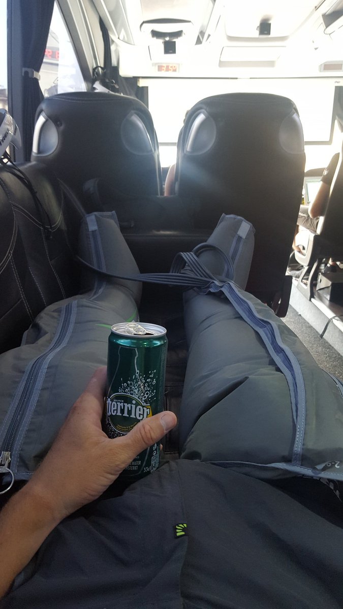 peterstetina's tweet photo. Long transfer post race. Get recovery going. #grandtourlife #bootinup https://t.co/IhCWBp4Ayg
