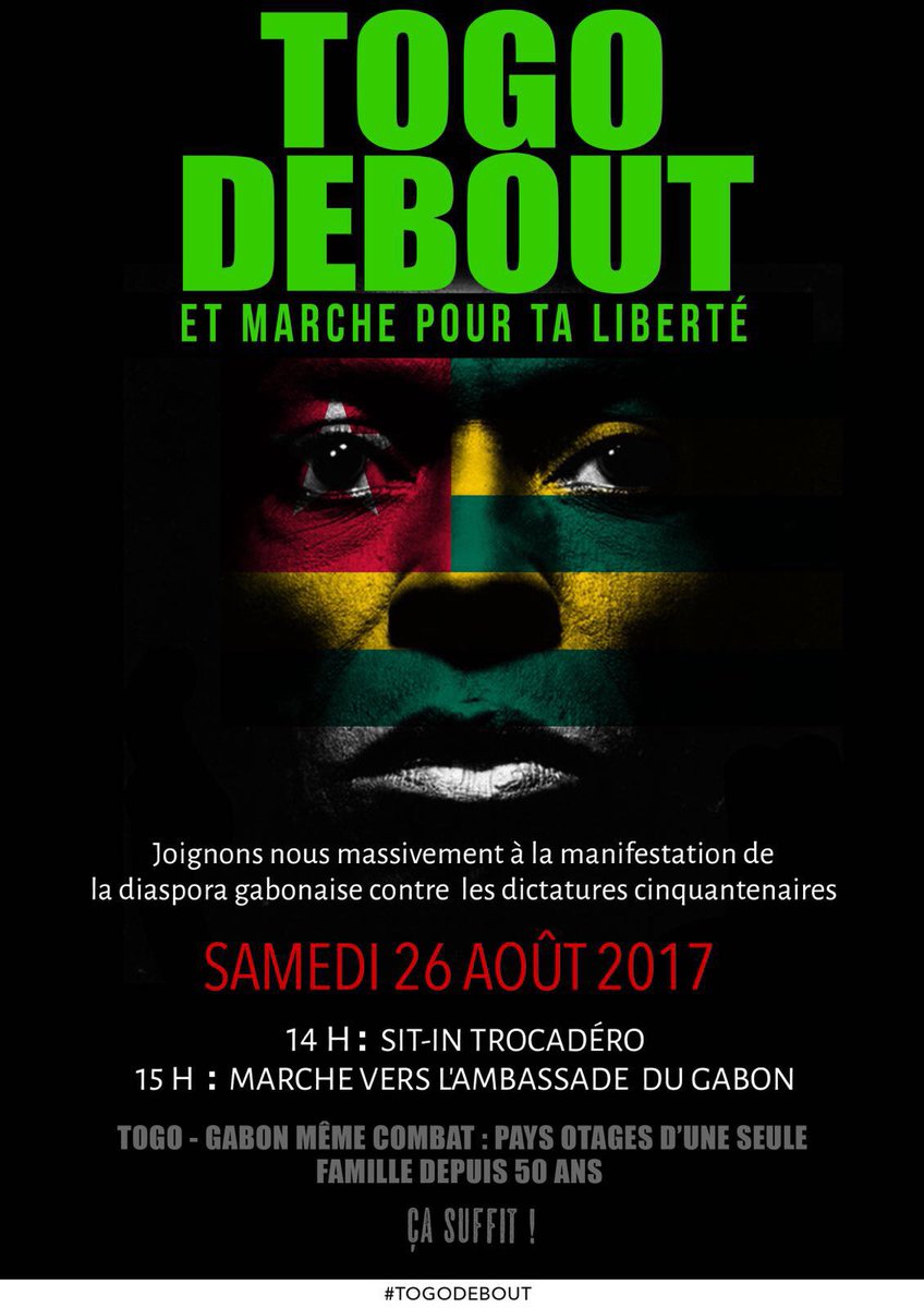 charleflo341's tweet photo. #Togo #Gabon convergence des luttes des diasporas demain à Paris. #50casuffit
https://t.co/DdEbPILipR