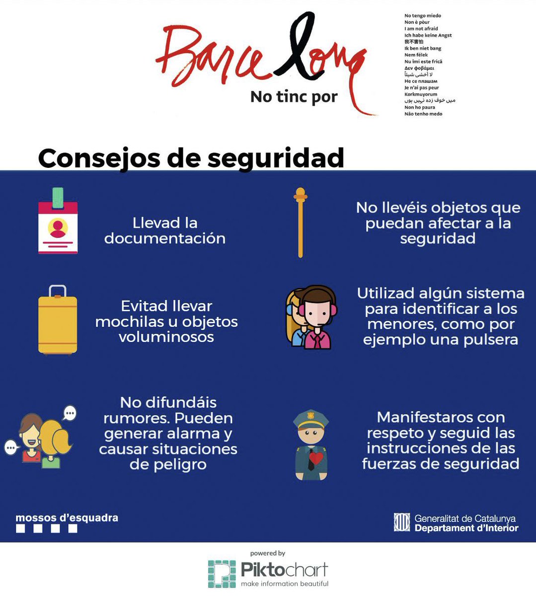 mossos's tweet photo. Si mañana tienes previsto ir a la manifestación, sigue estos consejos. Entre todos conseguiremos que no haya incidentes #NoTincPor https://t.co/jBidDy1djg