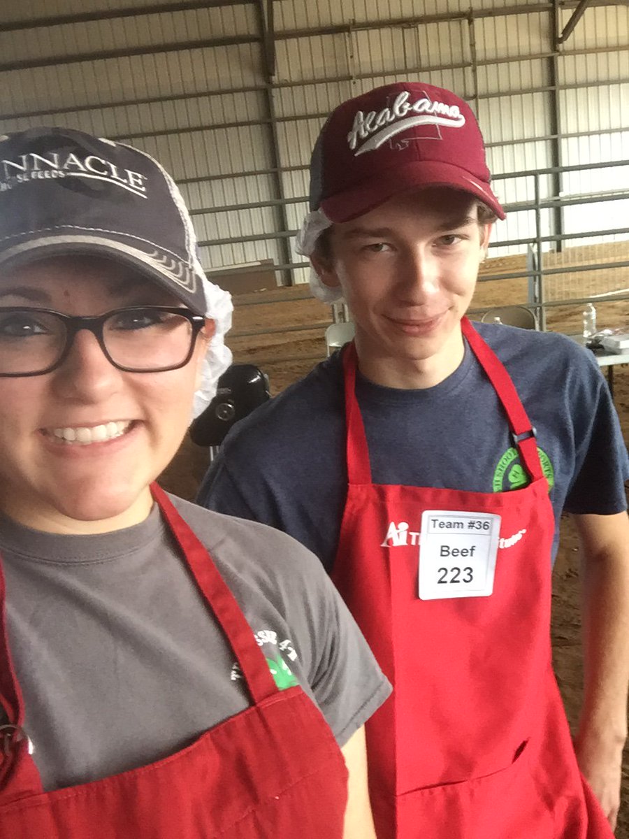 Olivia and Van are ready to start their grills at the Central Region Outdoor Meat Cookery Contest!