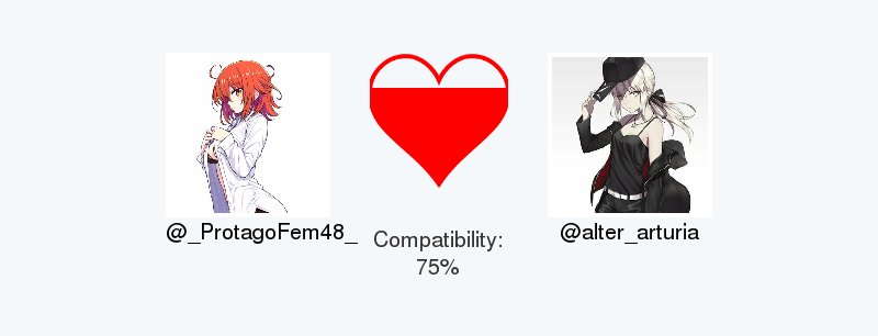 _ProtagoFem48_'s tweet photo. My love compatibility with @alter_arturia is 75%

Calculated with https://t.co/MB0eHTu5wq

. https://t.co/fznYpiFaKm