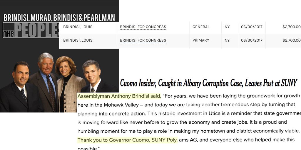 UpstateGOP's tweet image. .@ABrindisiNY talks about shady money yet defends corrupt NANO, Silver, Cuomo, Utica Hospital and fills his pockets from father's shady work