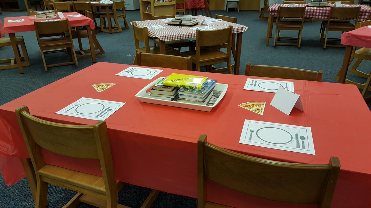 lockeke's tweet photo. Book Tasting event in the library today.  Excited to see students finding new books for independent reading!  #studentchoice  @IMSChargers https://t.co/mlYZiPojk5
