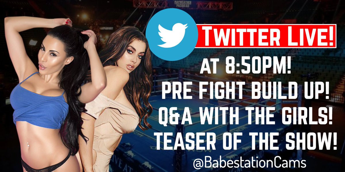 Twitter Live Show @ 8:50PM!
@deliarosee1 vs. @sabrinalouisax pre-fight build up! 🥊
Watch on @BabestationCams https://t.co/7huxs8s1Ju