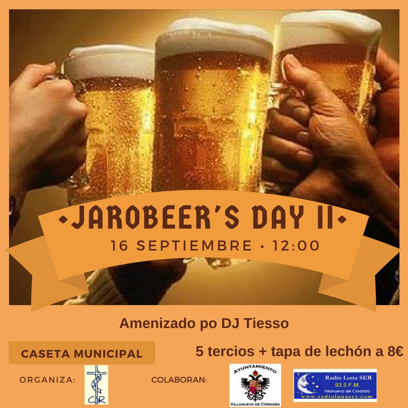 ¡Buenas tardes a tod@s! Ven y disfruta con nosotros del JAROBEER'S DAY II. 
¡Os esperamos!