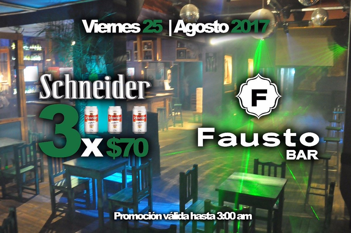 FaustooBar's tweet photo. Queremos que siempre salgas a DIVERTIRTE con tus amigos!! Y este viernes tenemos esta promo para ofrecerte!! 🎉 https://t.co/Y0oCUWTXK3
