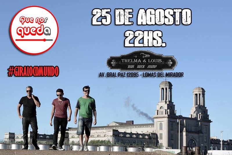 quenosqueda's tweet photo. HOY!
Esta noche las melodías de #Locomundo, nuestro nuevo disco, sonarán en una nueva parada de la #GiraLocomundo en @ThelmaYLouisBar - 22hs https://t.co/mh9MYszvph