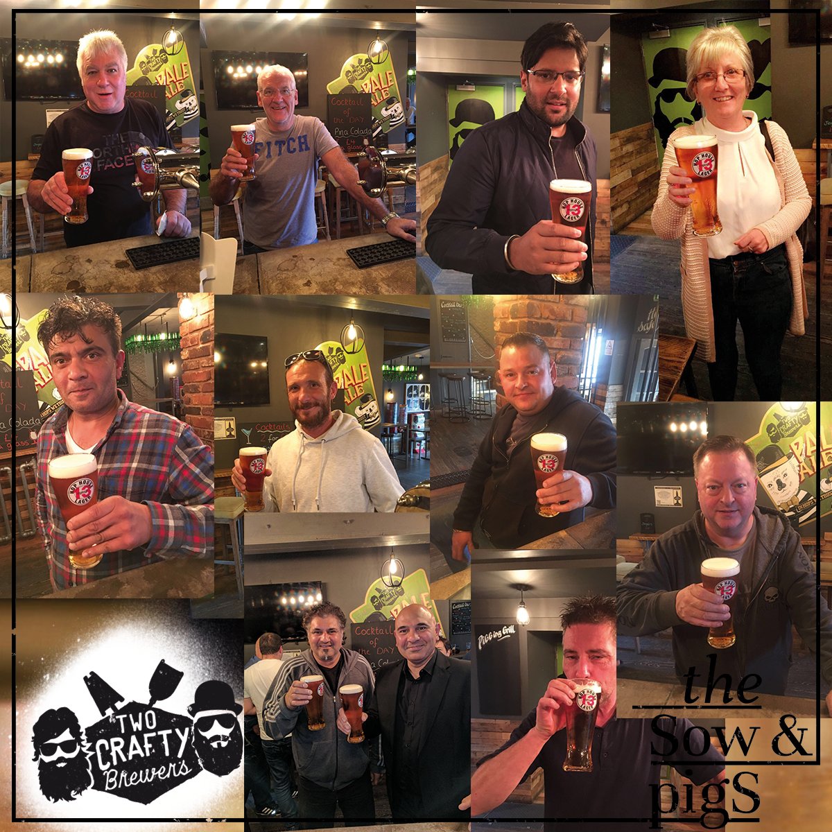sowandpigswb's tweet photo. Thanks to @GuinnessGB we were able to give our regulars a #freepint of #hophouselager here's the lucky bunch that enjoyed theirs at #thepigs https://t.co/Op7fgQ5Brl