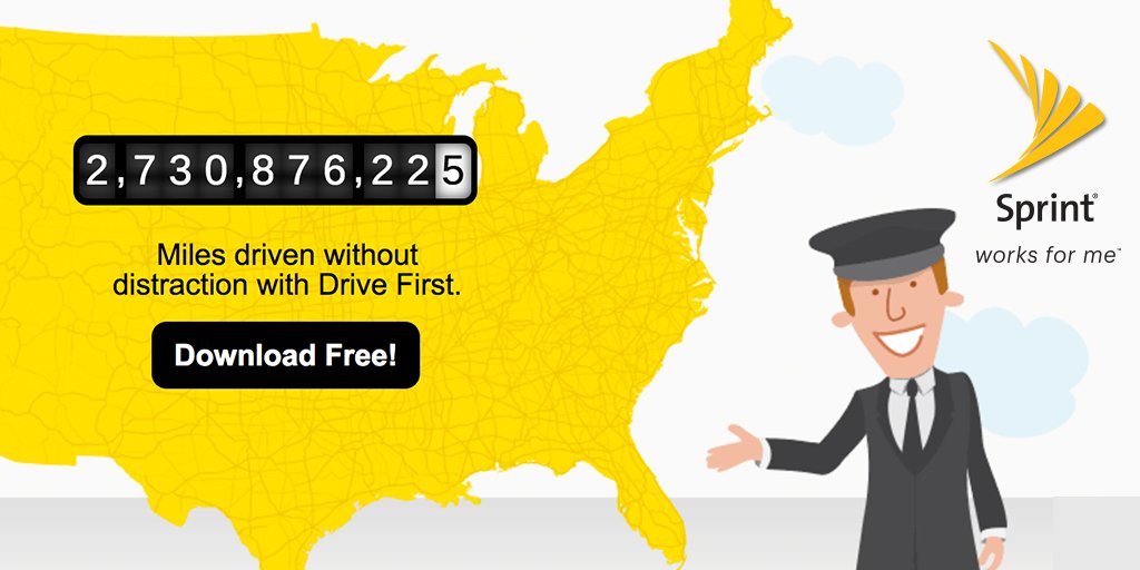 abingtoncom's tweet photo. Nearly 3 billion miles have been driven undistracted with Sprint’s Drive First app. Download it free: https://t.co/5t74dQcpPJ https://t.co/yEGJpkv40K
