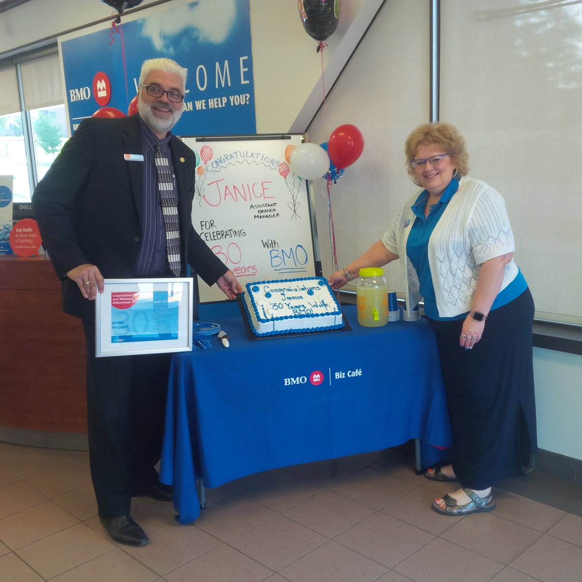 RickBolzon's tweet photo. Janice Bellamey 30 yrs with BMO. Be Proud Janice we are very proud of you! #SWODrocks https://t.co/ZKJeybU9ie