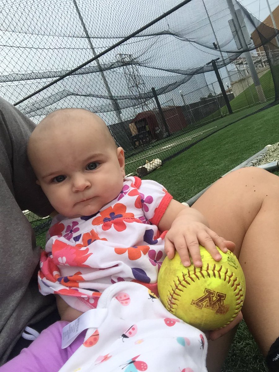 Happy 6th month birthday to <a href="/GopherSoftball/">Minnesota Softball</a> 's very own Baby Nike. Keep working on that rise ball Maryn!!!