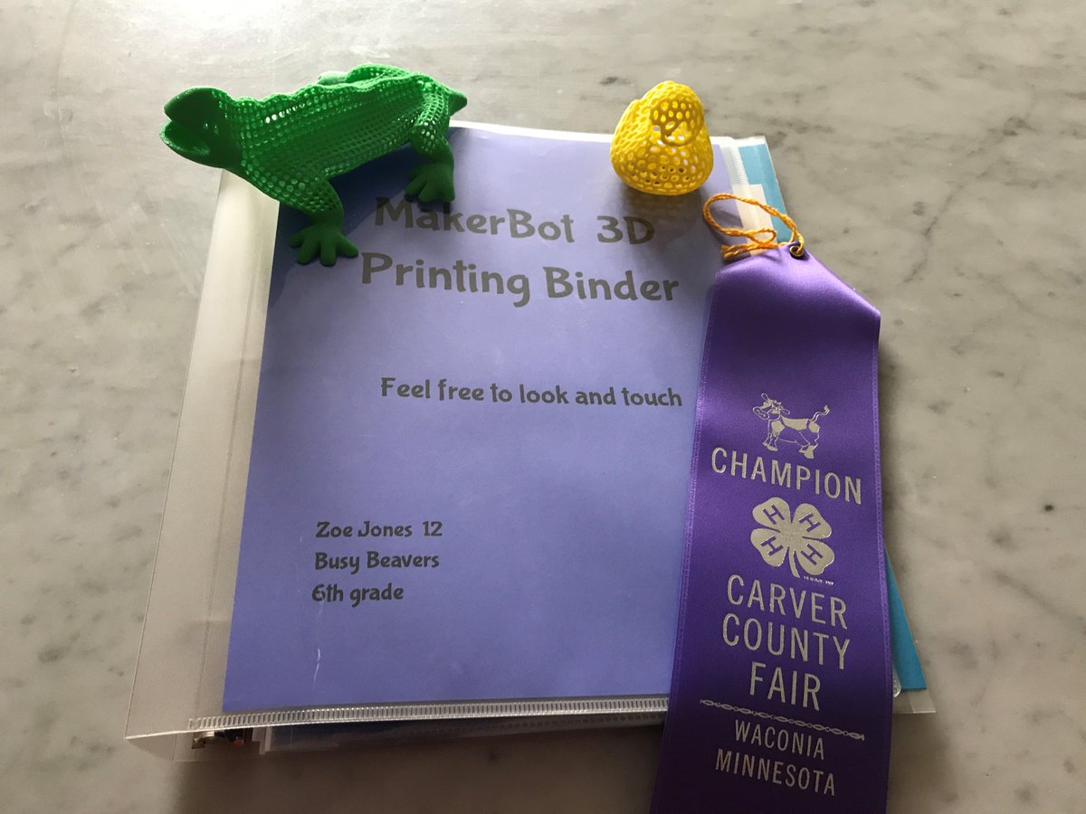 Congrats to Zoe who won Grand Champion at the fair! Many students get their first hands-on experience with 3D printing in our schools