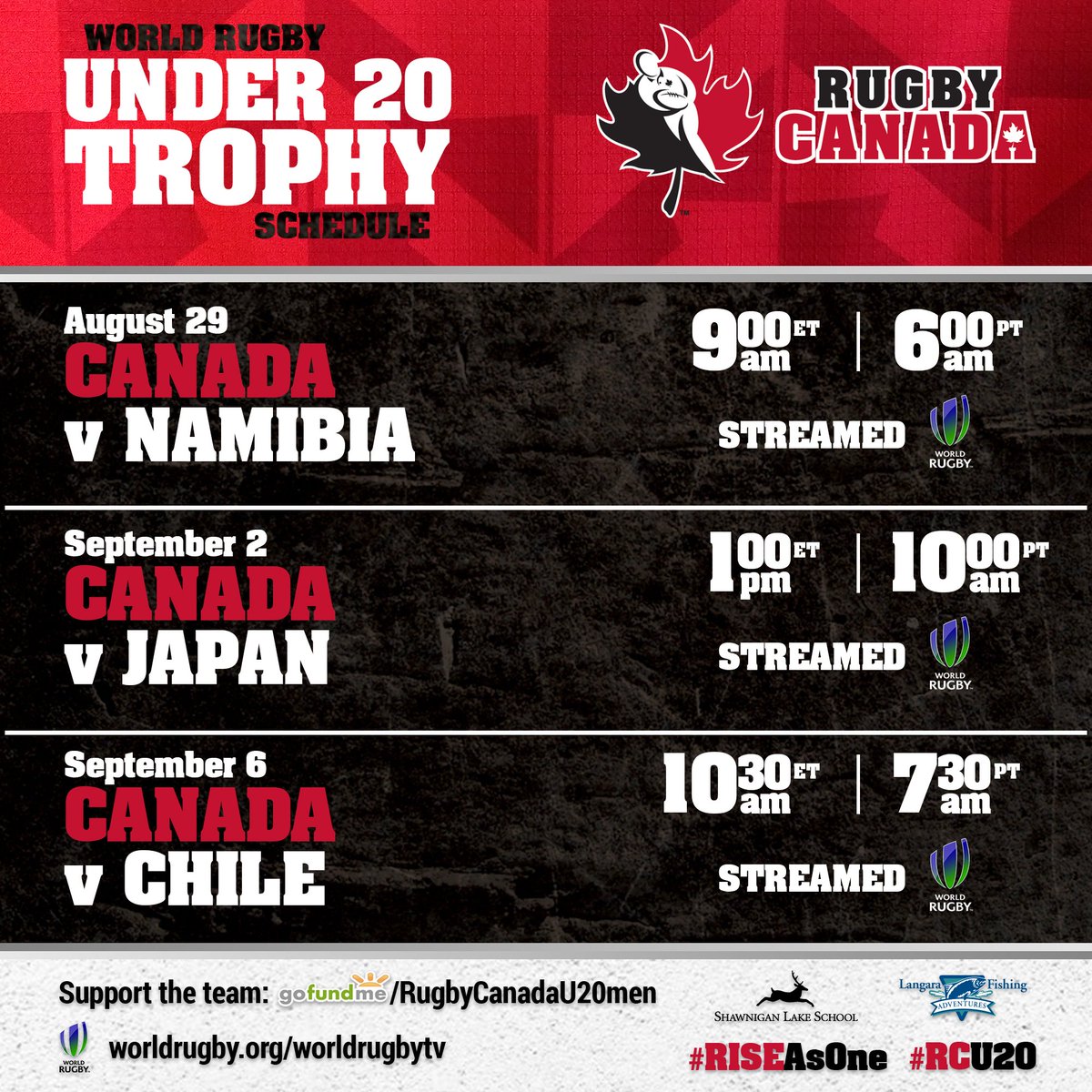 Canada's World Rugby U20 Trophy 2017 campaign begins Aug. 29 in Uruguay. All games will be streamed LIVE via <a href="/WorldRugby/">World Rugby</a>! #WorldRugbyU20s