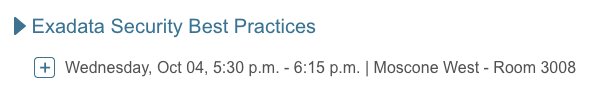 I'm speaking at #OOW17 this year, sort of. That is, if the 5:30p slot on the last day is counted as still being at OOW.