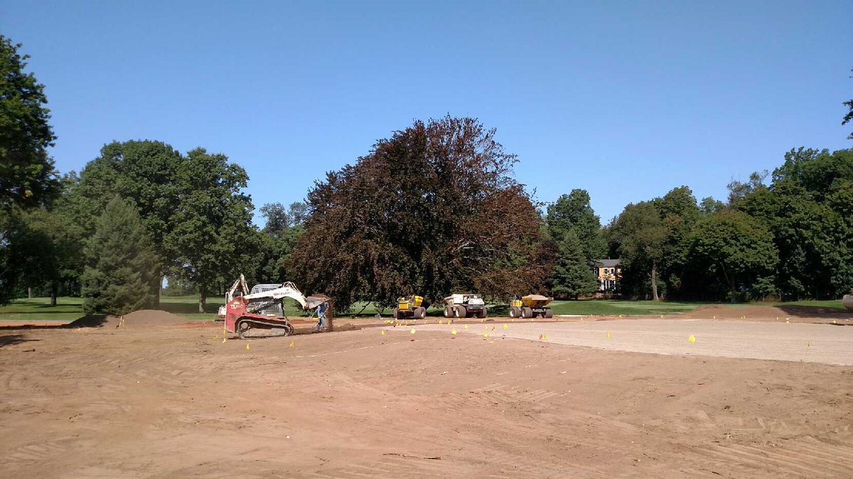 MottinGolf's tweet photo. New putting green at Knickerbocker CC is approved, irrigated, and ready for seed. Now let's get sod!!! #forsedesign @wvugolfarchie https://t.co/62wPxCdQNY