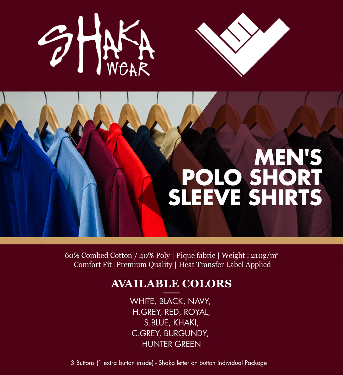 Nothing up Shakawear Polo Short Sleeve shirts other than the assortment of colors and quality comfort. #shakawear #mensfashion #comfortfit