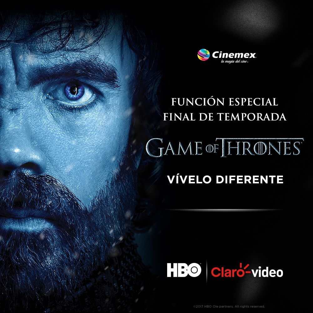 Cinemex's tweet photo. Si esta publicación llega a los 200 RT liberaremos la dinámica para ver el ultimo Capítulos de #GOTS7 exclusiva de Cinemex https://t.co/caQ8Pp92NS