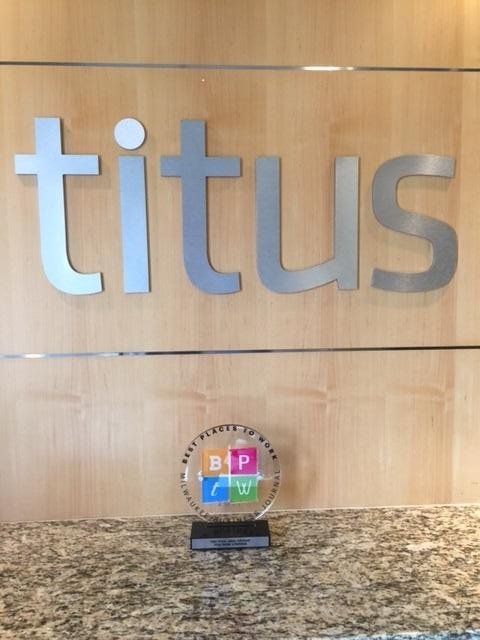 TitusTalent's tweet photo. Voted Best Places to Work in Milwaukee. Thank you to our entire team for EXCELLENCE, SERVANTHOOD AND FUN! #TitusTalent #LivedValues https://t.co/i4FY806fyt