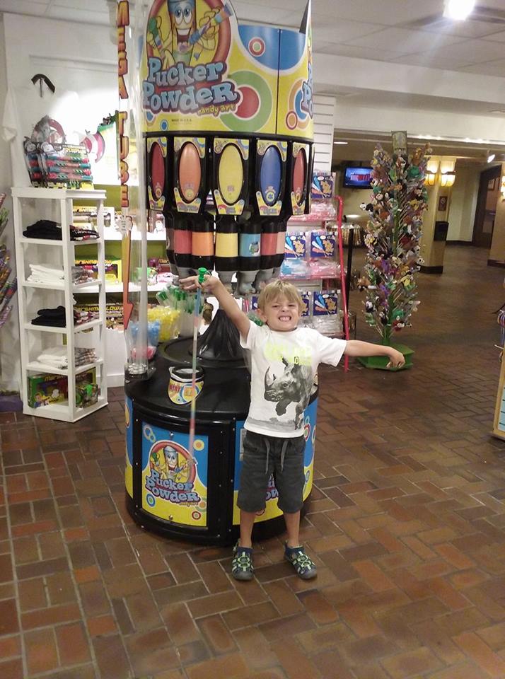 Bavarian_Inn's tweet photo. We think this little guest really enjoys our Pucker Powder. How about you supply the caption? #puckerpowder #toomuchsugar #tasty https://t.co/MD3TVJa390