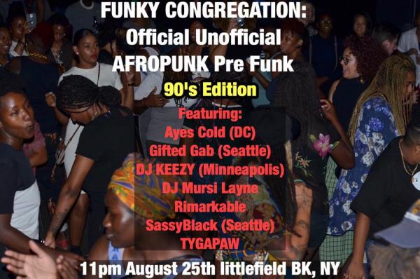 fusicology's tweet photo. Tonight Brooklyn #FunkyCongregation w/ @ayescold @Gifted_Gab @DJKeezy612 @mebetygapaw & @MursiLayne @littlefieldnyc https://t.co/1ZCrblcAOh https://t.co/CyEN2xHMRD