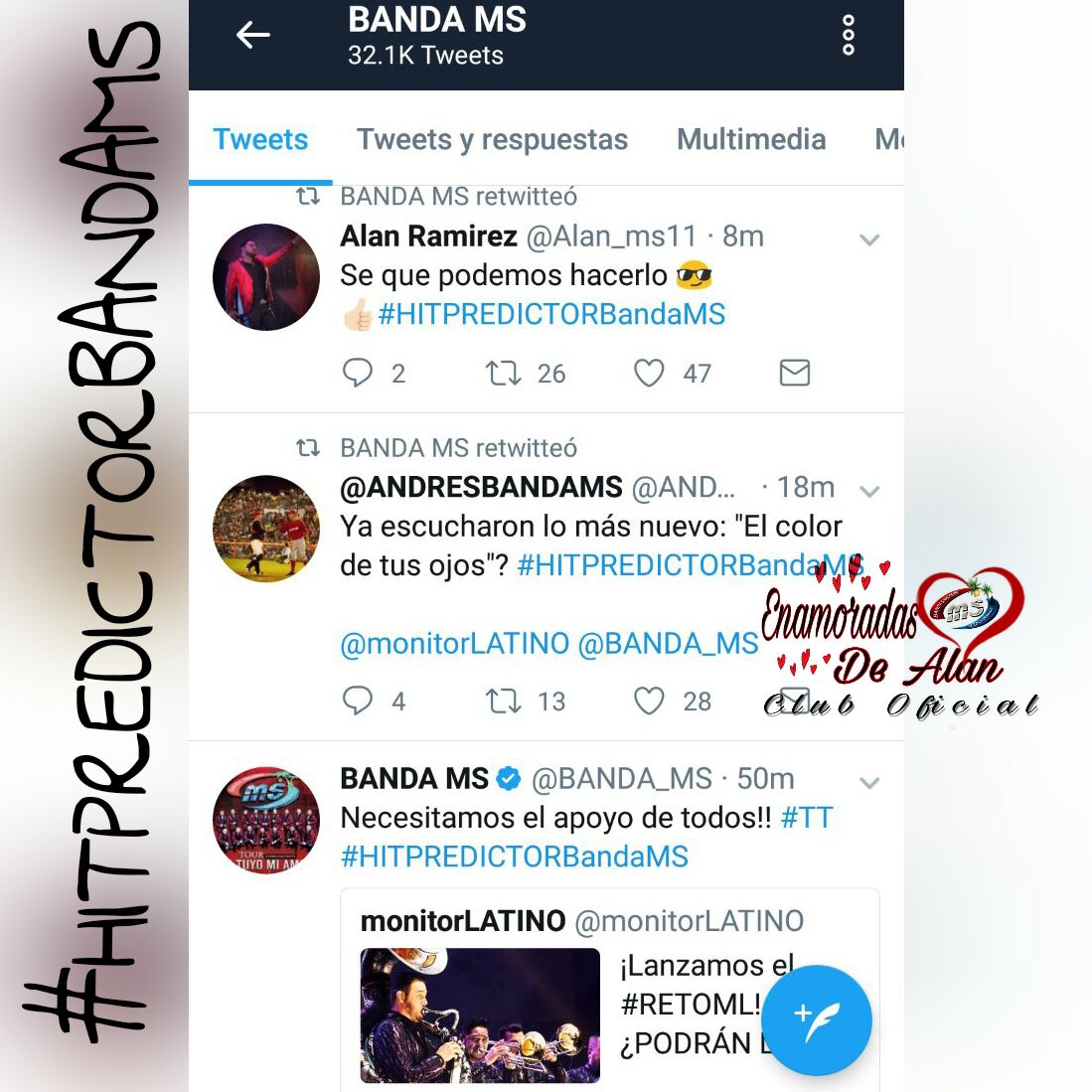 jacky04al's tweet photo. @EnamoradasDAlan
Apoyando siempre a
@Banda_MS
#HITPREDICTORBandaMs
#sisepuede https://t.co/TD0xJH1oPO