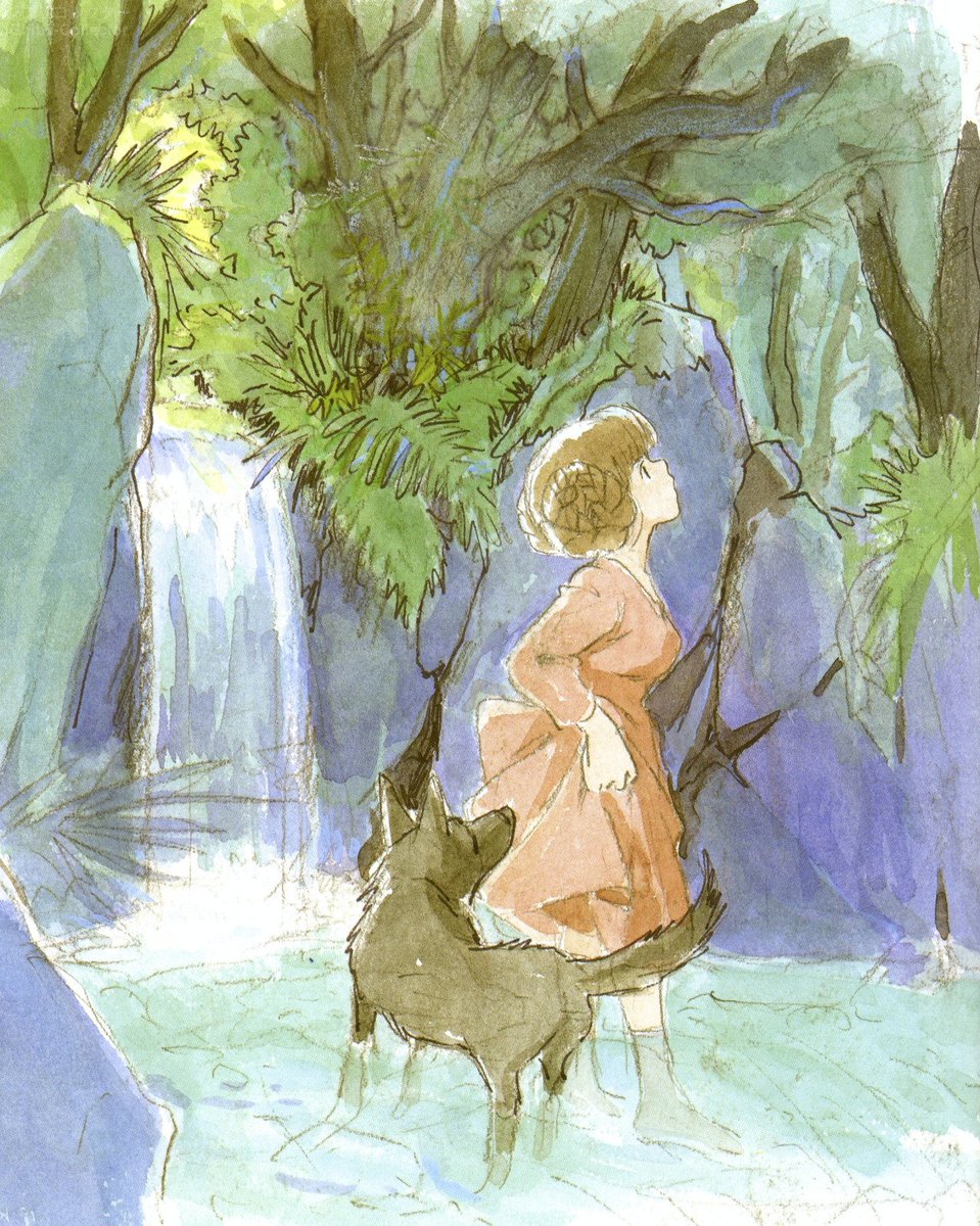 gen_ghibli's tweet image. Boceto original a acuarela de 'Nausicaä del Valle del Viento' (Hayao Miyazaki, 1984).