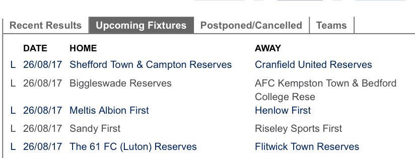 bedscountylge's tweet photo. Tomorrow's  @bedscountylge Division 1 Fixtures ⚽🌥👍 https://t.co/0MxZuB9lJt
