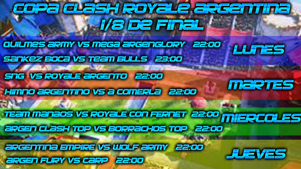 Felicidades a los clanes que quedaron en la copa y , gracias por participar a los que no tubieron las suerte de entrar