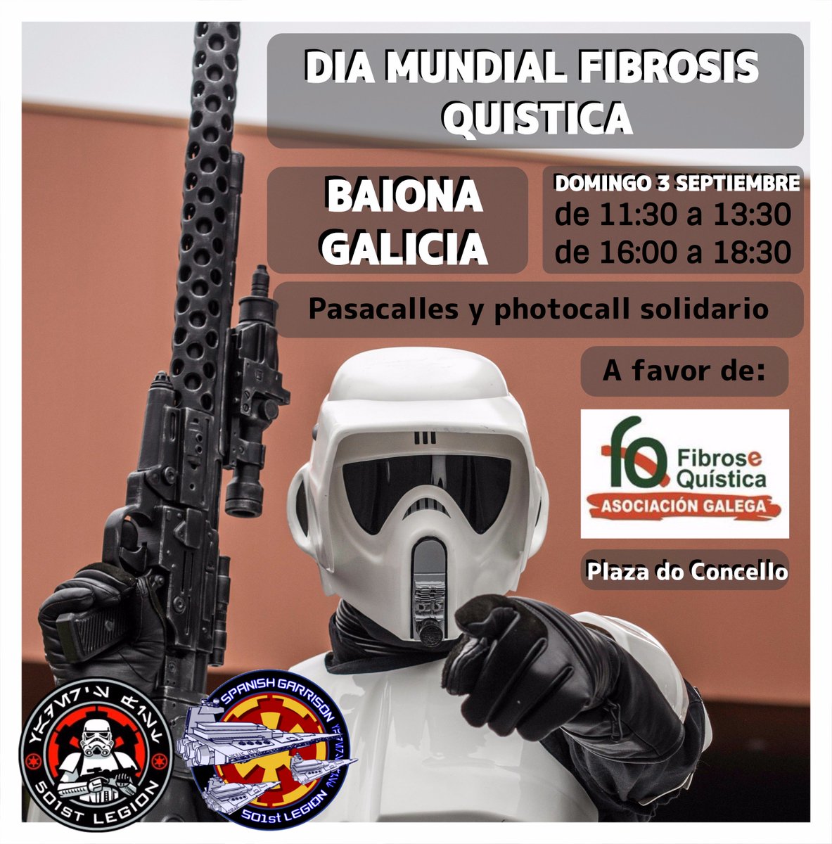 legion501's tweet photo. Te esperamos el próximo 3 de septiembre en Baiona (Galicia) 
No te lo pierdas!
#501stLegion #SpanishGarrison #BadGuysDoingGood https://t.co/YSvxe8ycxW