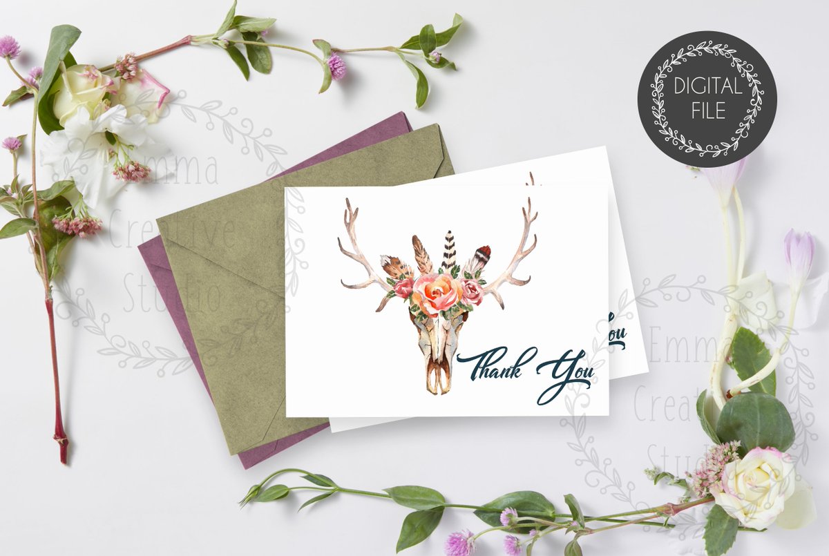 Emma_Crea_Home's tweet photo. Thank You Card - instant download by Emma Creative Studio.https://t.co/zUkG0cosUS#wedding #etsy #etsyshop #deer #ThankYou #wedsingday https://t.co/dDkVcTwKHK