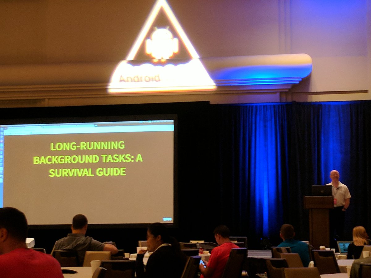 KumarDevaashish's tweet photo. Always love to hear him talk #LongRunningBackgroundtask by @commonsguy  #AndroidSummit2017 https://t.co/7VWQYrmAC1