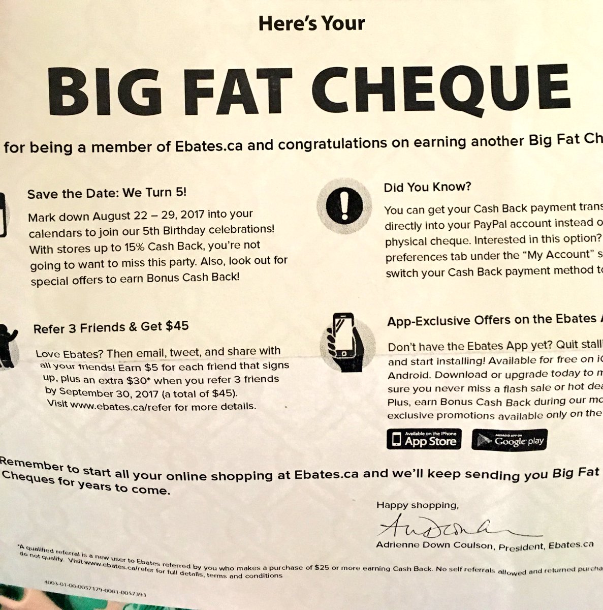 fashionB4funct's tweet photo. Want to get a #bigfatcheque #freemoney π°@EbatesCanada use link to sign up & get $5 free https://t.co/nJ7UG36YXi #deals #onlineshopping #sale https://t.co/Wrn6qMrTPL