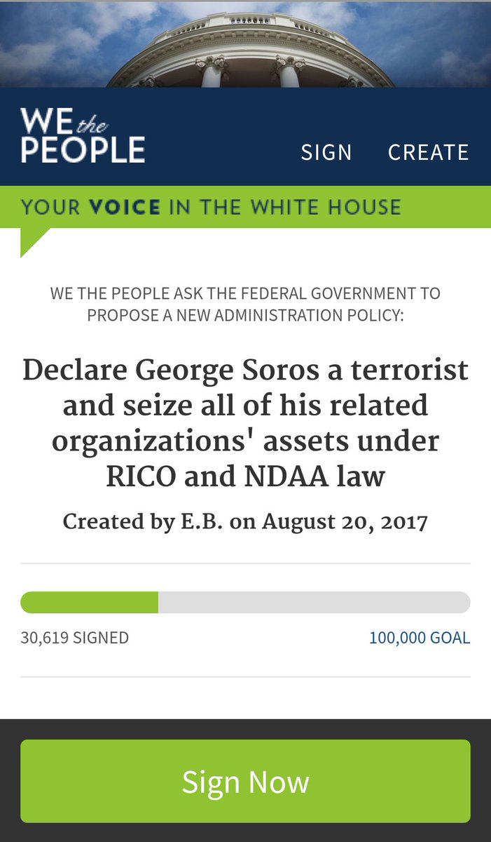 Jalieddotfun's tweet photo. SIGN THE PETITION: Declare George Soros a terrorist and seize related org assets under RICO and NDAA law. Please RT.
https://t.co/a22GL45aC4 https://t.co/rB2THIVh0q