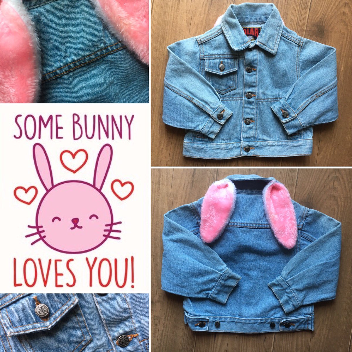 Denim bunny-Adorable denim jacket with fluffy bunny ears. 2-3 yrs. £29.99. quintonclothing.com
