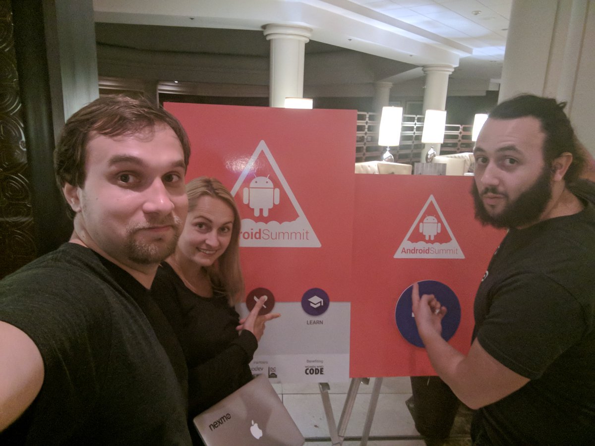 Nexmo's tweet photo. Thanks so much for hosting us @androidsummit! @ruxeg @EmmaTresanszki & @speaktochris had a blast at the conference. #AndroidSummit2017 https://t.co/LJ0cfQrjCn