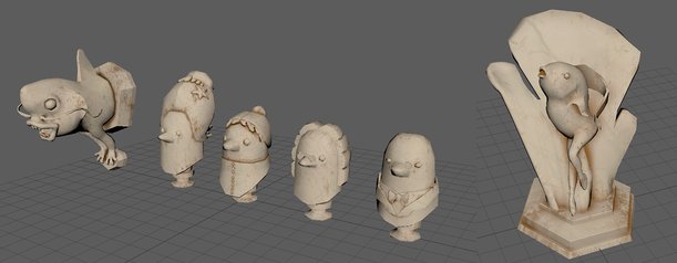 ClassAquatic's tweet image. A peek at some statues in the Central Library level: the only dolphins who wont bust you for cheating!