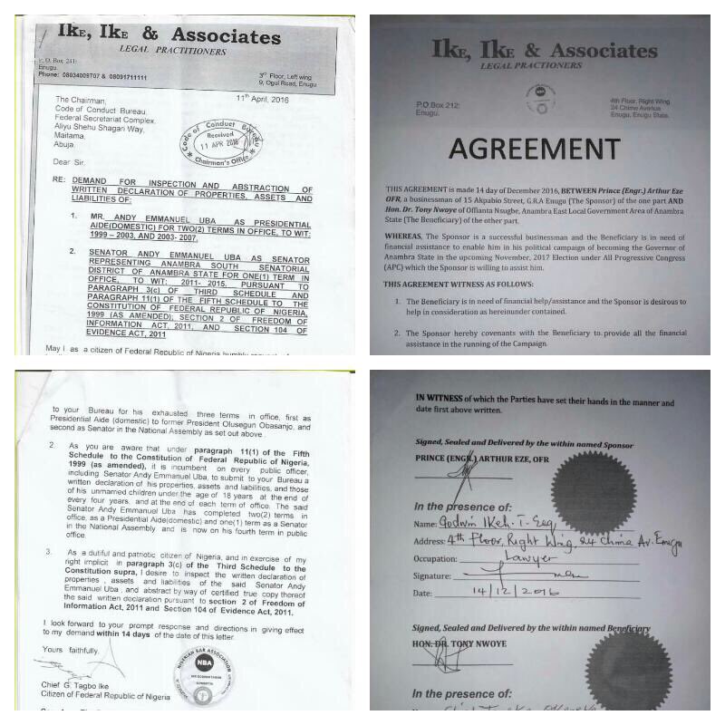 Tony Nwoye responded to Elombah.com following publication of agreement between himself & Arthur Eze: I am not surprised to see a very fake document