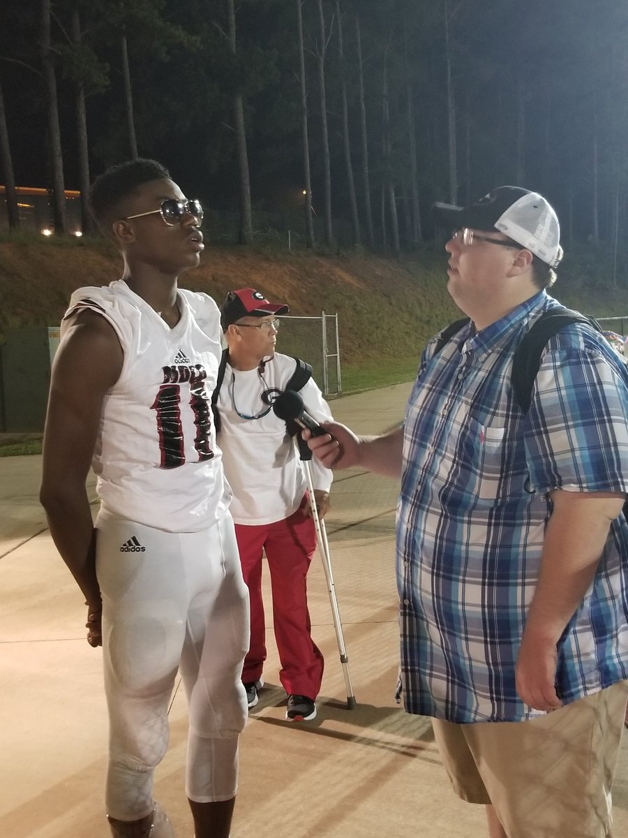 The_Boudreaux's tweet image. Anthony "Julio" Cooper talking with Lake Oconee News after the 49-22 game 1 win over Greene County. @TouchdownMOCO