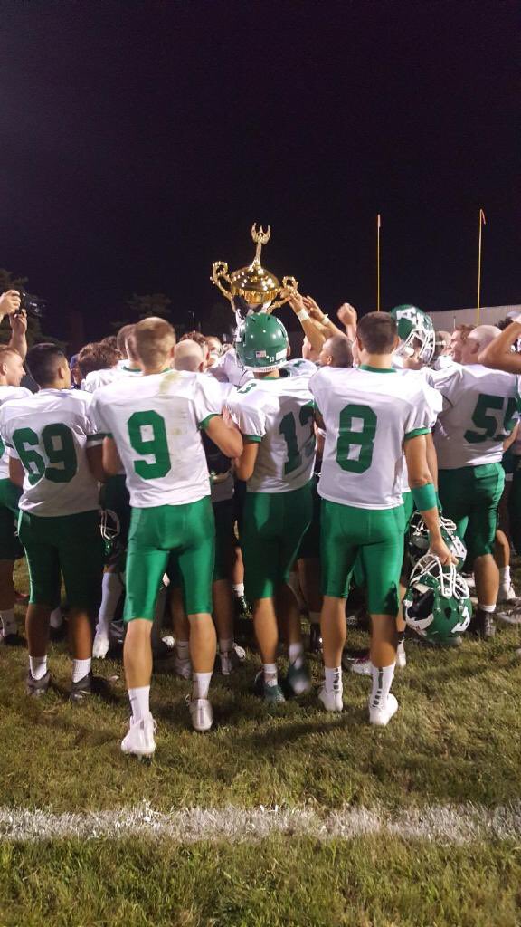 ACHSPioneerFB's tweet photo. 2017 Bishop Bowl Champions. The cup comes home with the Pioneers. https://t.co/F2tKco76BJ