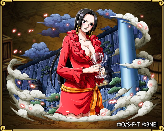 One Piece トレジャークルーズ 新キャラ情報 今回超スゴいヤツとして追加されるキャラは 女ヶ島の皇帝にして王下七武海の一人 ボア ハンコック 七武海という立場を越えてたびたびルフィをサポートする 頼れる協力者です T Co D1lzyauiev