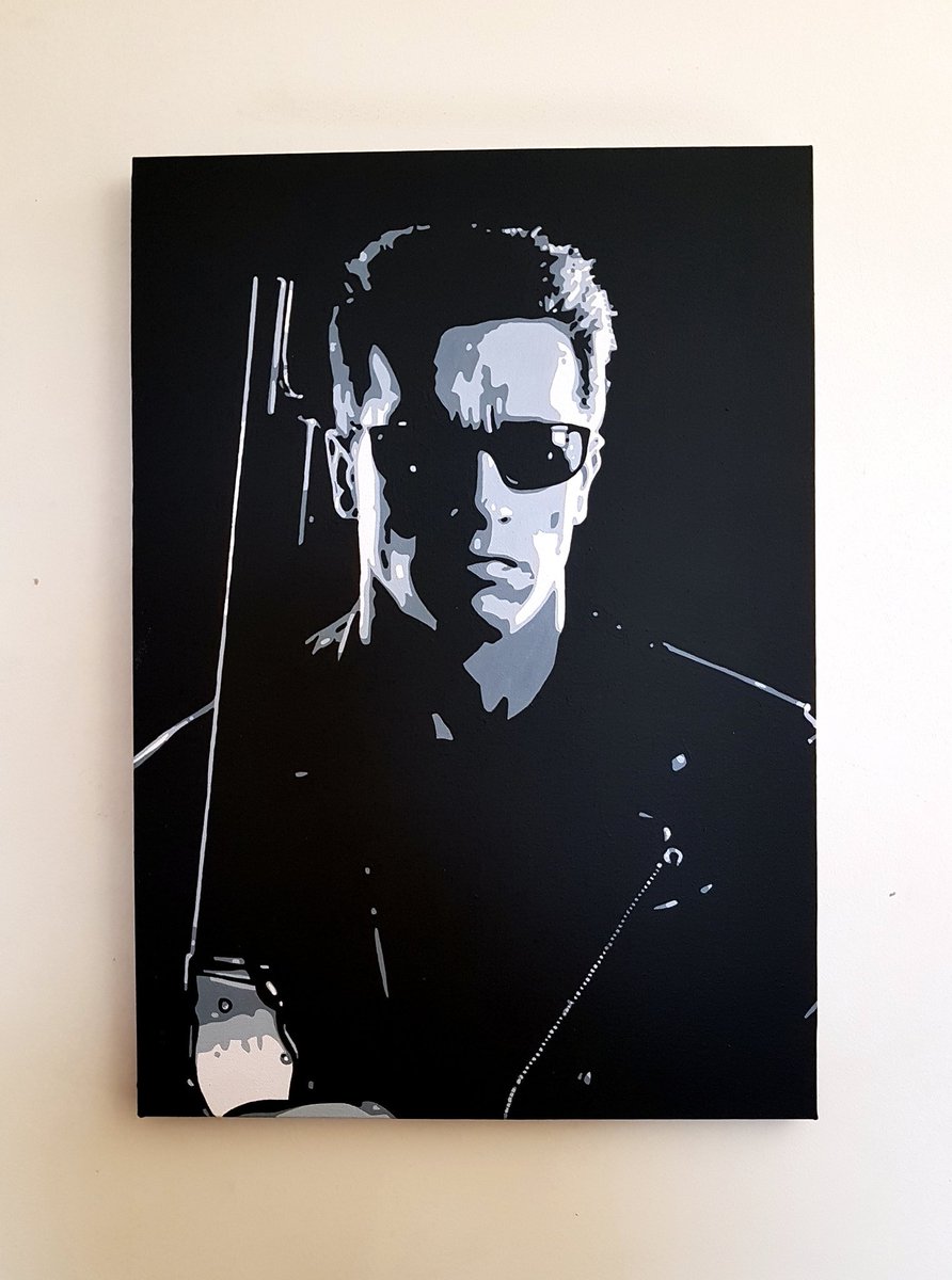 no_1fanny's tweet photo. 193 #theterminator2 #classic #movie #blackandwhite #acrylic on #canvas
#25.08.2017 #popthatart https://t.co/0AgJZCX4rv