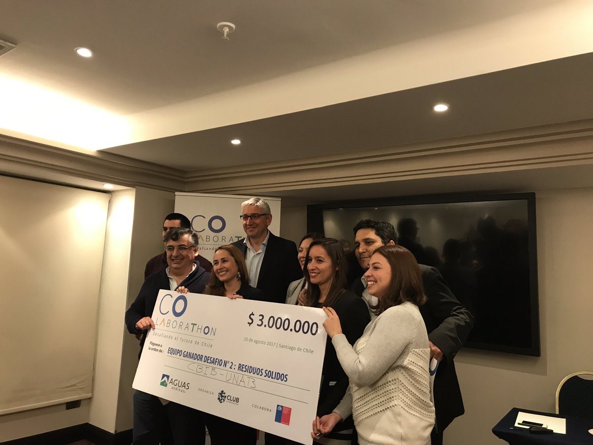 RenzoPruzzo's tweet photo. Premiados de desafíos de @aguas_andinas a equipos de @inria_chile y @uandresbello #colaborathon articulada x @clubdinnovacion https://t.co/cI1vruPRTR