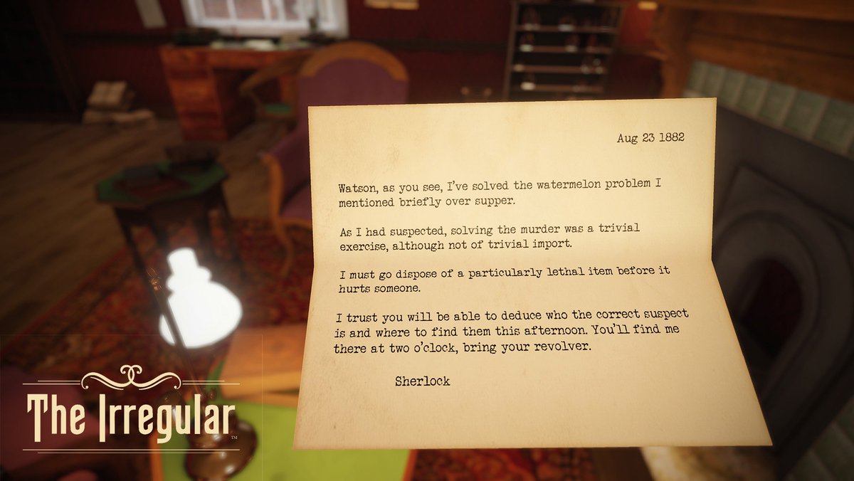 OctothorpeGames's tweet photo. It is time for an adventure! #TheIrregular #Sherlock #SherlockHolmes #VR #gamedev #indiedev #game #mystery #screenshot #ChallengeAccepted https://t.co/WQ9ywJ4nQI