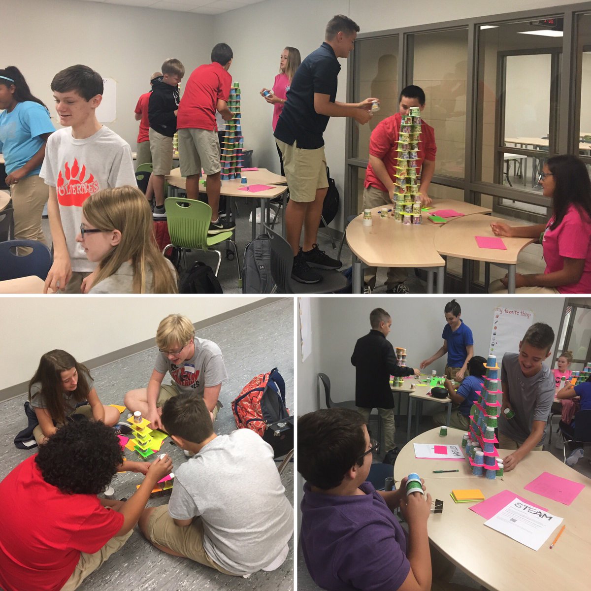 MrsFisher314's tweet photo. Are we building towers, or building teams? #STEAMlearns #teamworkmakesthedreamwork #ClassroomCulture https://t.co/wQrvwdmCWh