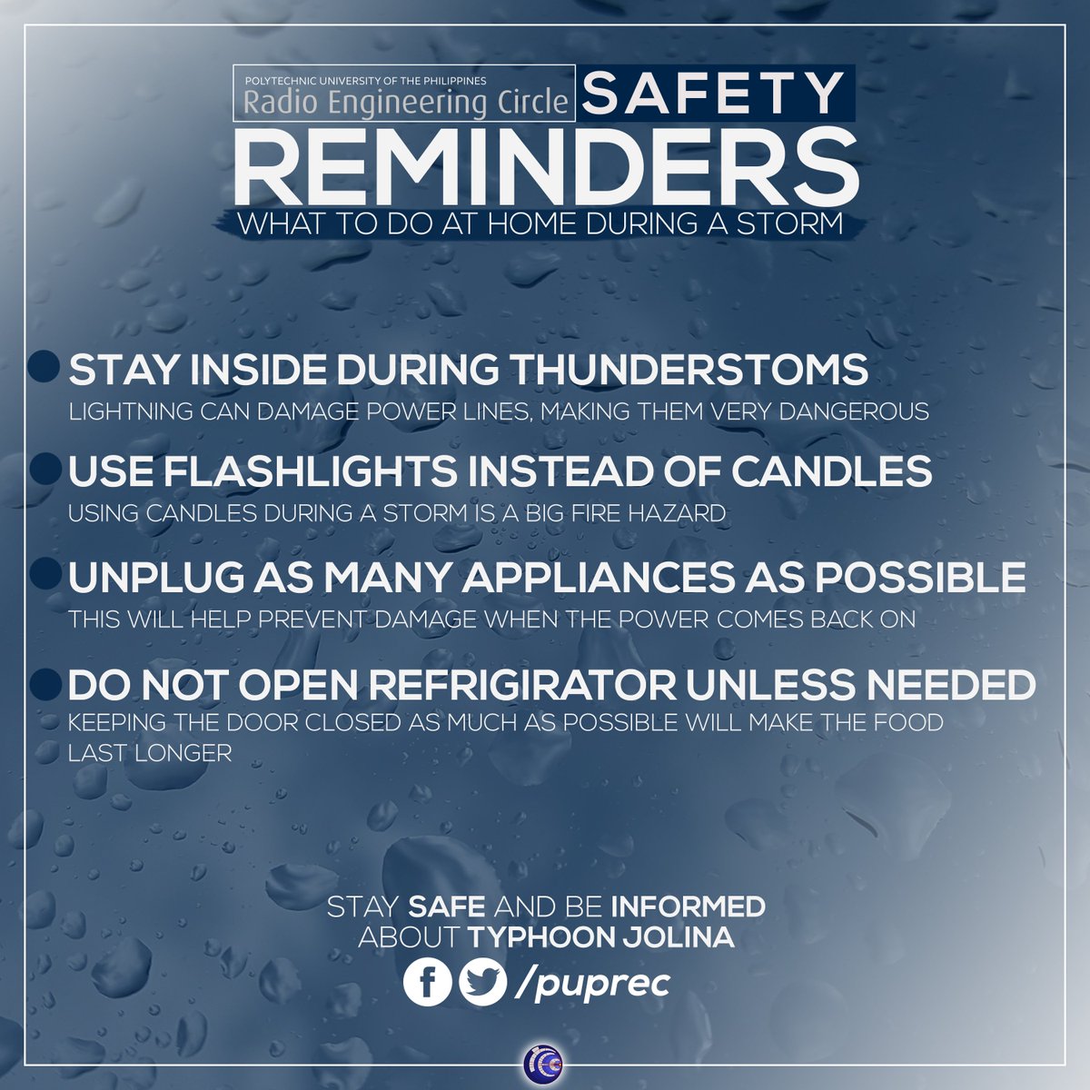 dz1pup's tweet photo. #CircleFact : Staying indoors is the best thing to do when there is an incoming storm. Stay safe, ka-#circle.
#BeInformed https://t.co/omgr4nkEwh